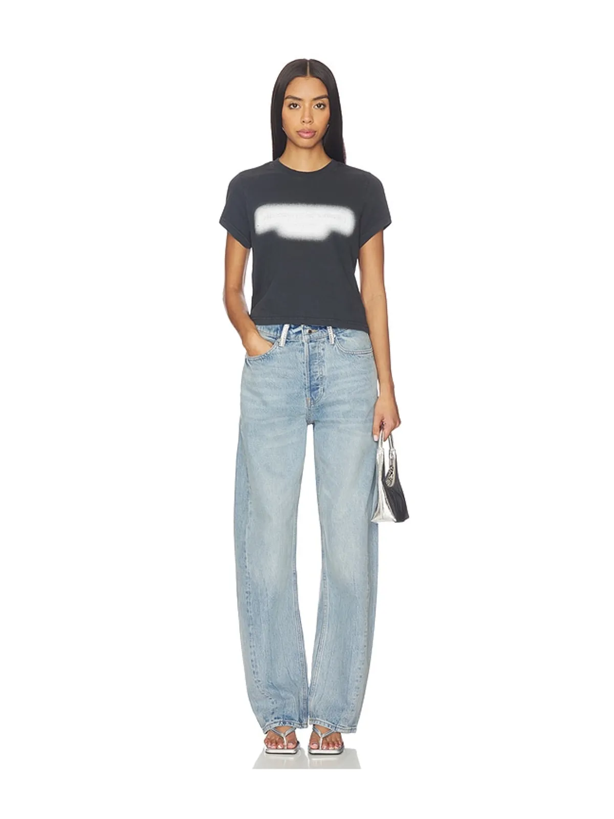 Alexander Wang RELAXED STRAIGHT CUT WITH CRYSTAL BELT LOOPS デニム - 画像5
