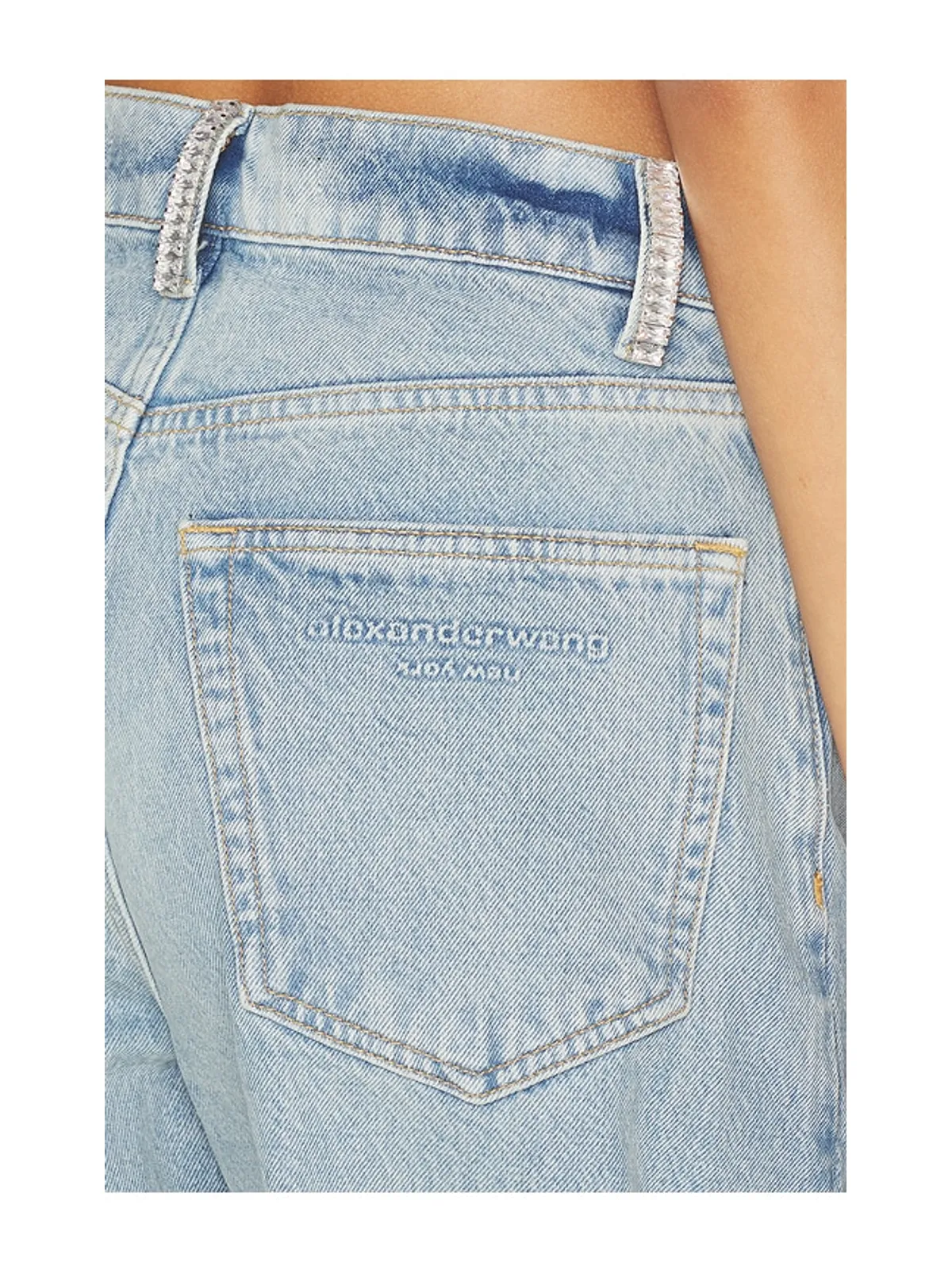 Alexander Wang RELAXED STRAIGHT CUT WITH CRYSTAL BELT LOOPS デニム - 画像6