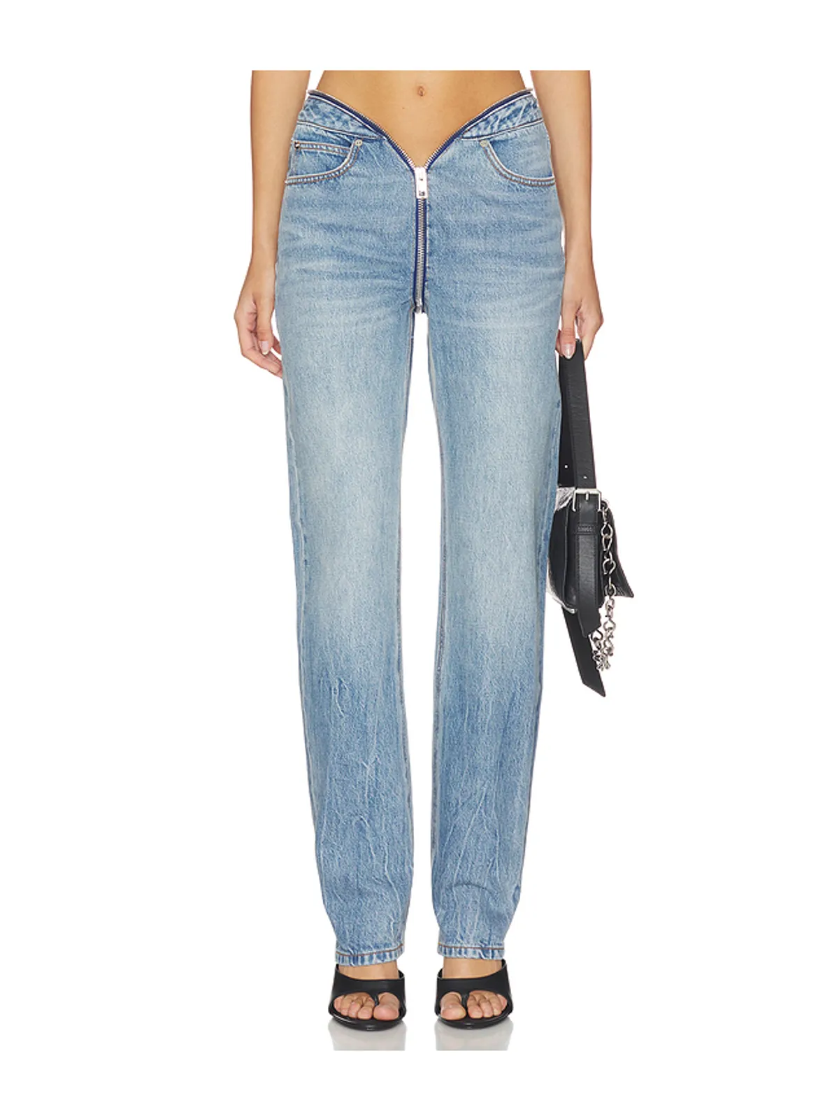 Alexander Wang DIPPED V ZIP WAISTBAND STRAIGHT LEG デニム - 画像1