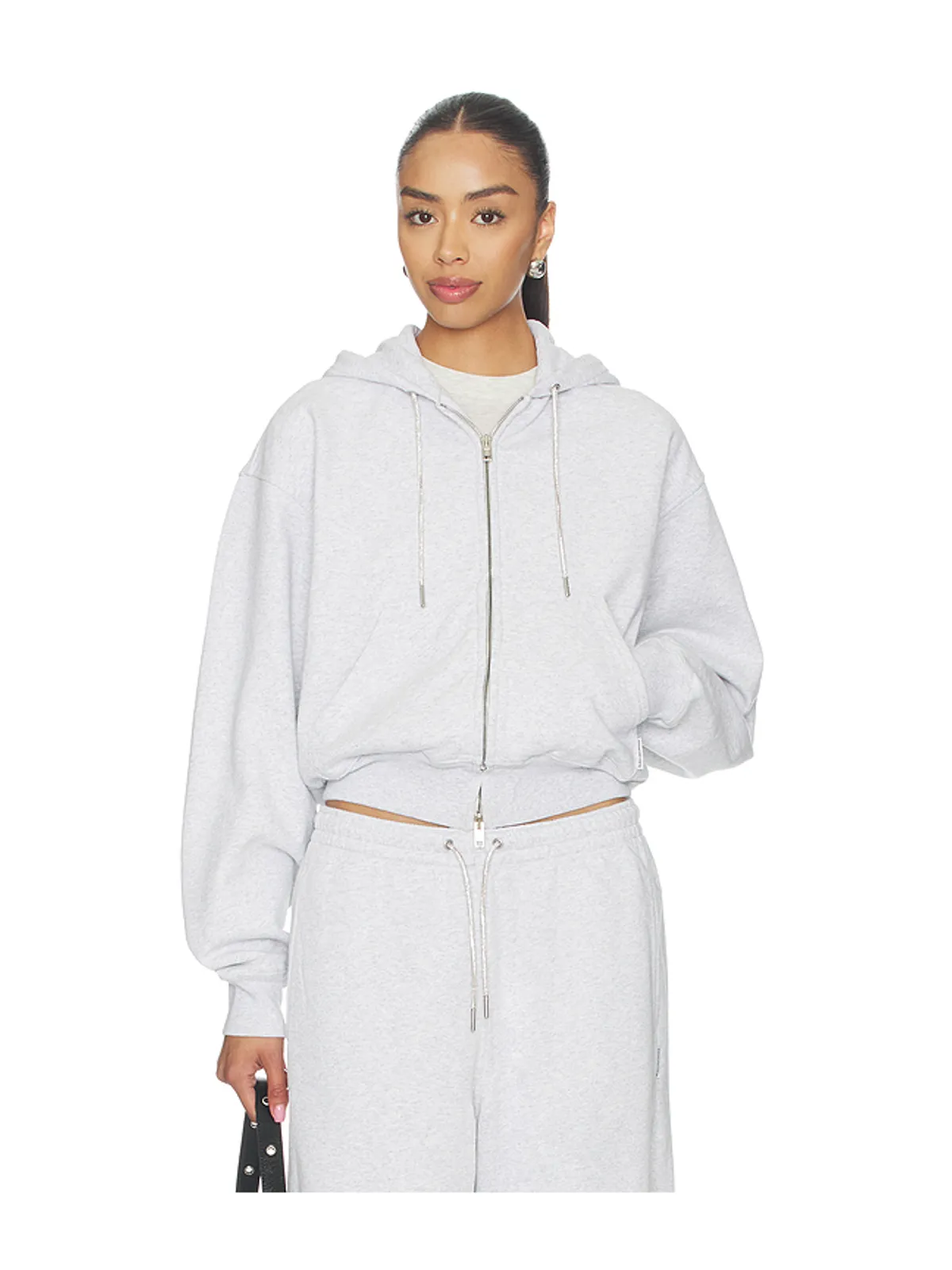 Alexander Wang ZIP UP WITH RHINESTONE DRAWCORD パーカー - 画像2
