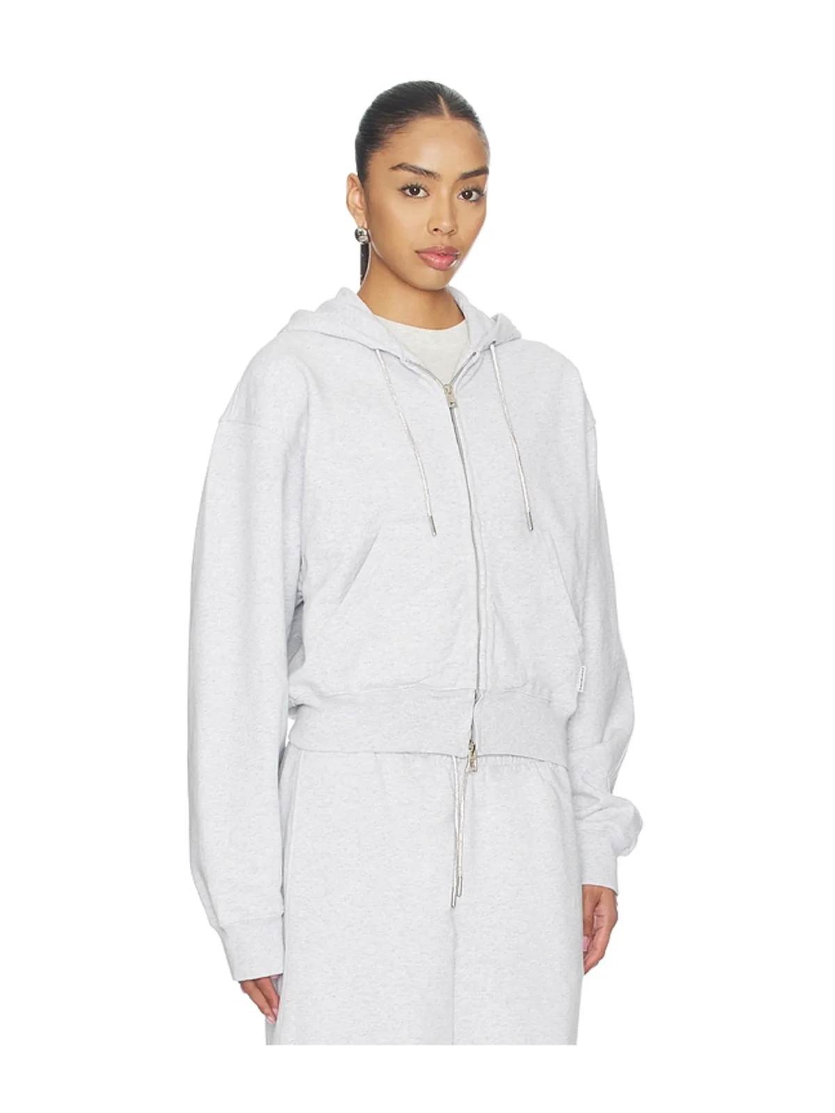 Alexander Wang ZIP UP WITH RHINESTONE DRAWCORD パーカー - 画像3