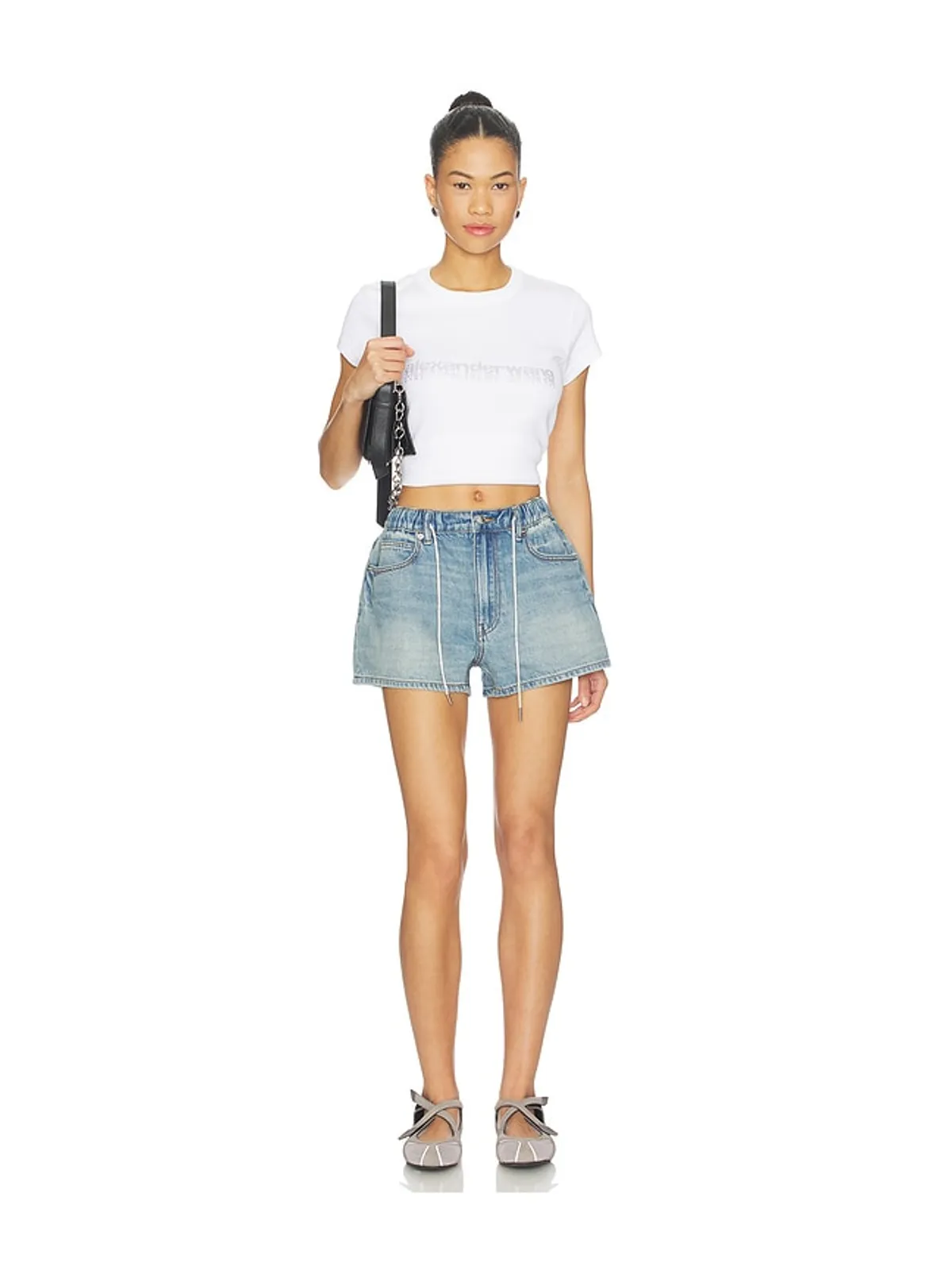 Alexander Wang MARATHON WITH CRYSTAL DRAWCORD ショートパンツ - 画像5