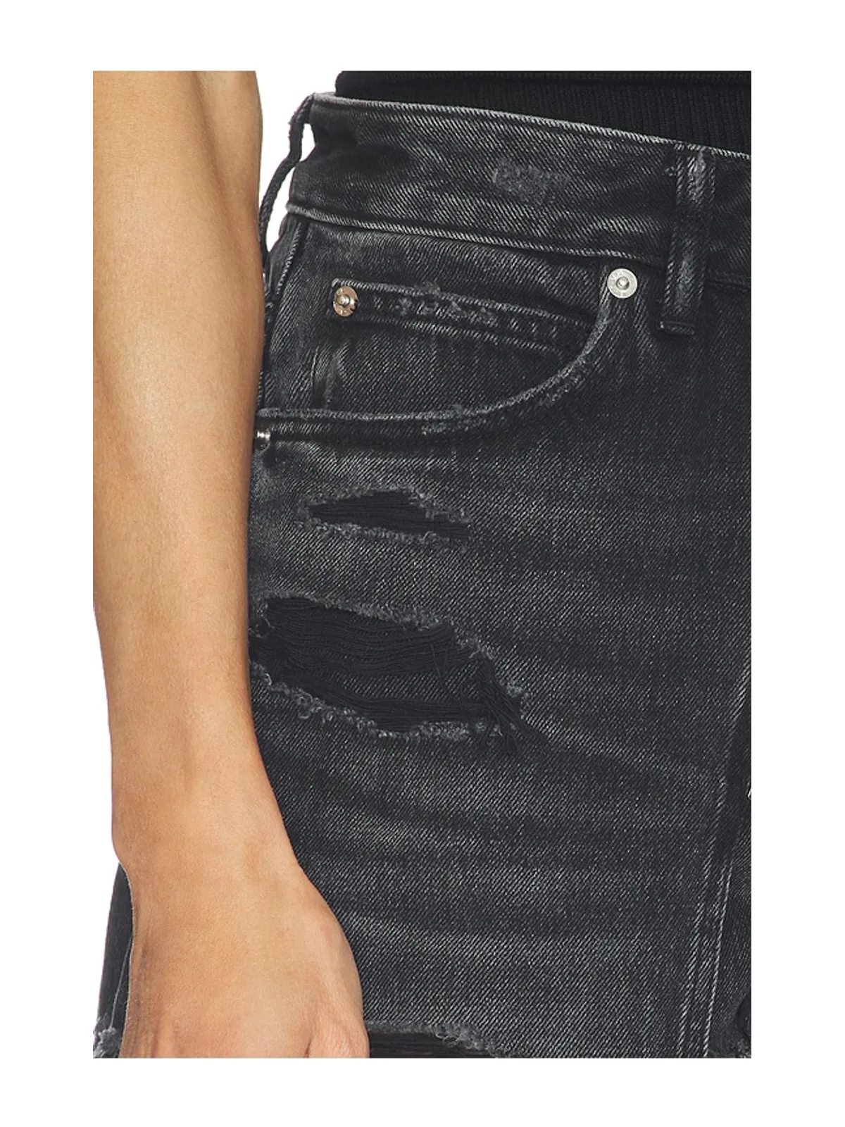Alexander Wang DISTRESSED DOUBLE LAYER スコート - 画像6