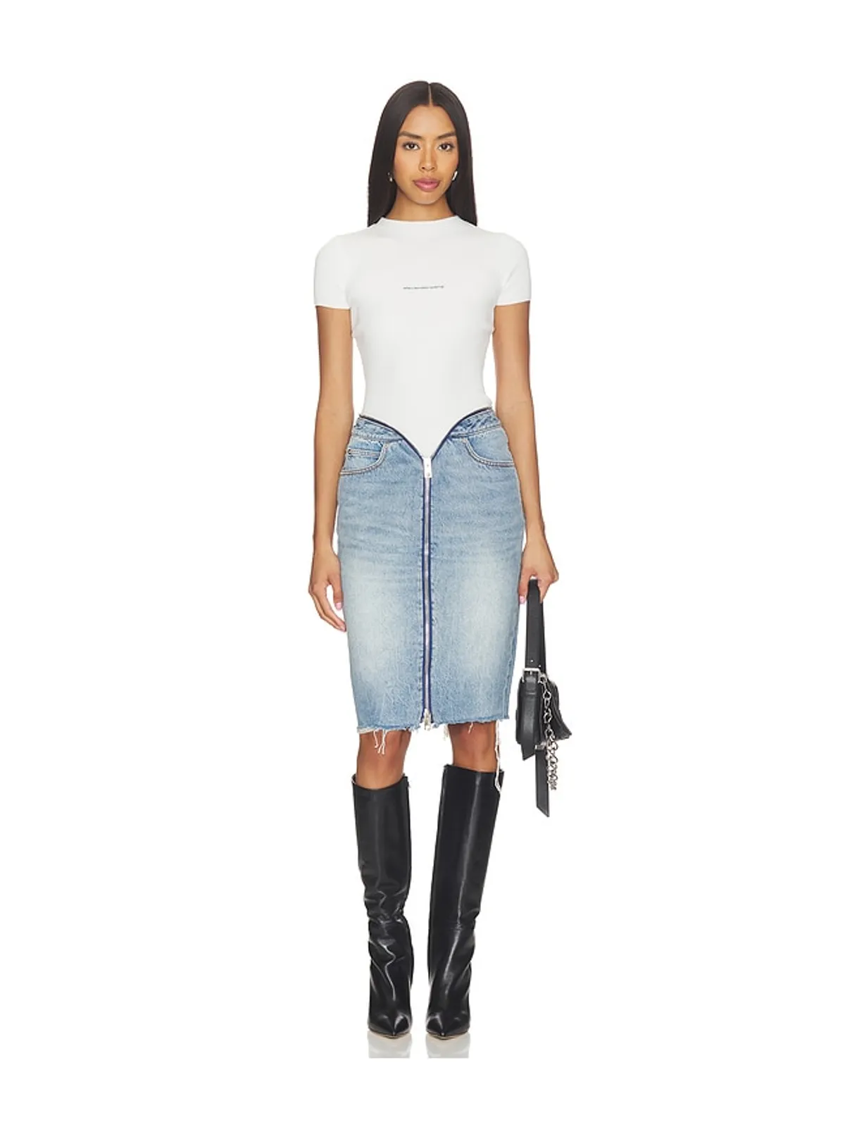 Alexander Wang DIPPED V ZIP WAISTBAND スカート - 画像5