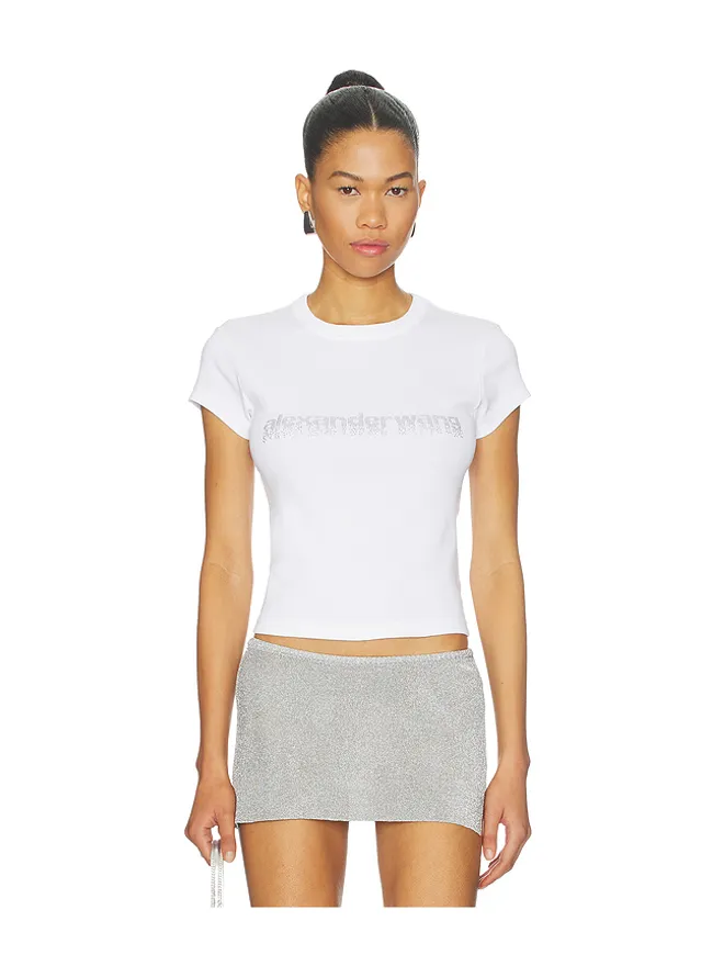 Alexander Wang Alexander Wang BABY TEE WITH HOTFIX GRAPHIC トップの商品画像