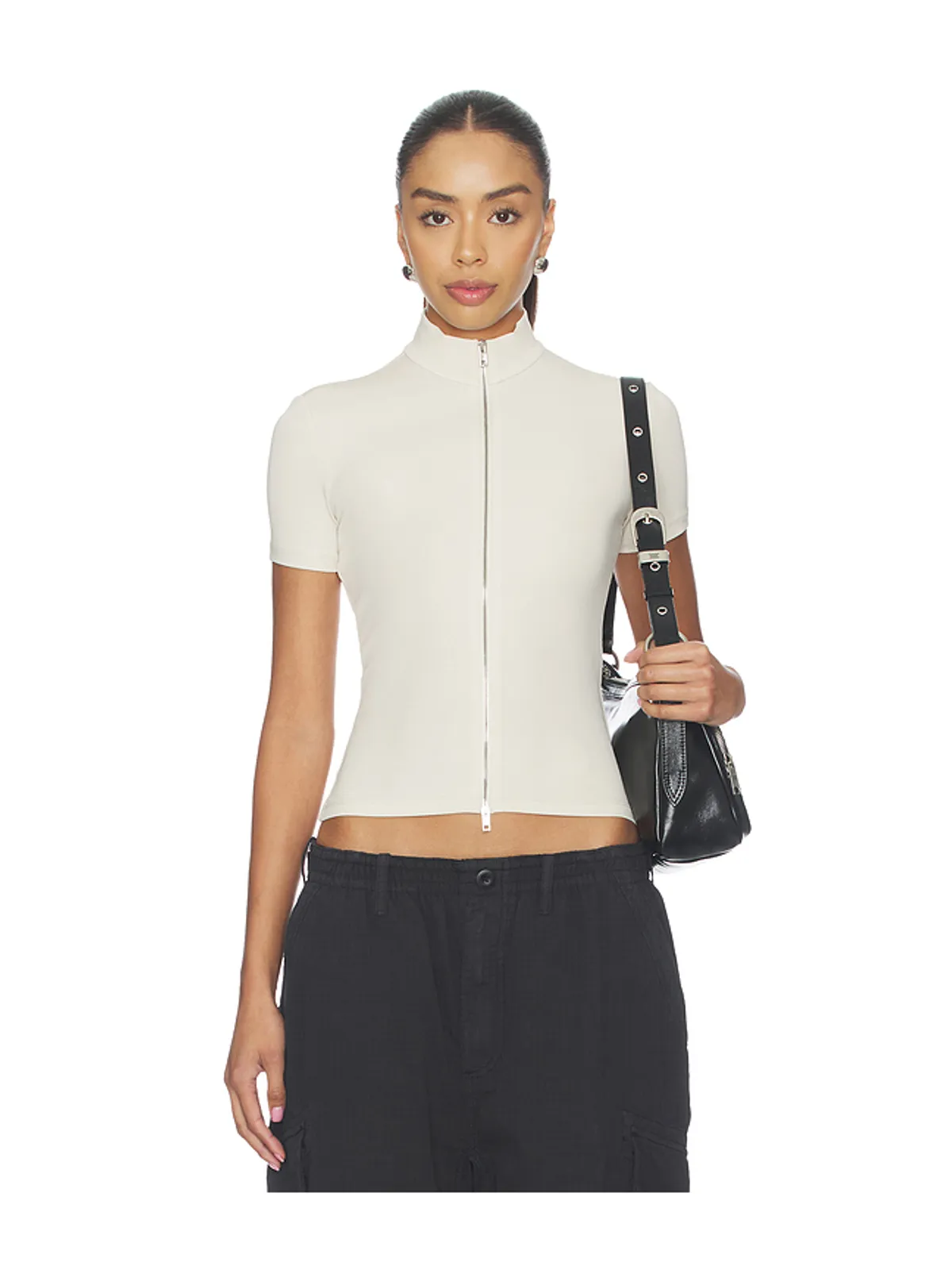 Alexander Wang SHORT SLEEVE RASHGUARD WITH MOCK NECK トップ - 画像1