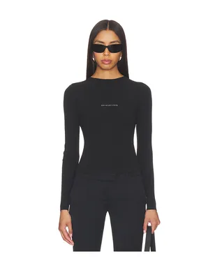 Alexander Wang LONG SLEEVE CREWNECK WITH JACQUARD LOGO トップ - サムネイル1