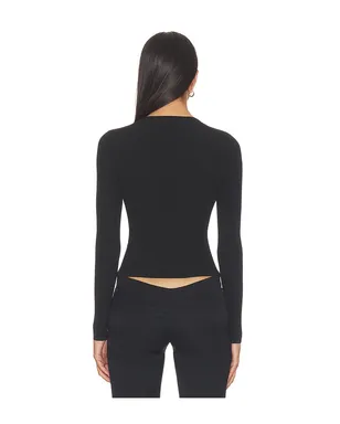 Alexander Wang LONG SLEEVE CREWNECK WITH JACQUARD LOGO トップ - サムネイル3
