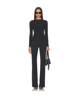 Alexander Wang LONG SLEEVE CREWNECK WITH JACQUARD LOGO トップ - サムネイル4