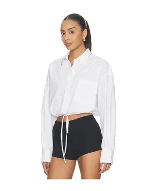 Alexander Wang WRAP WITH CRYSTAL STUD COLLAR シャツ - サムネイル2