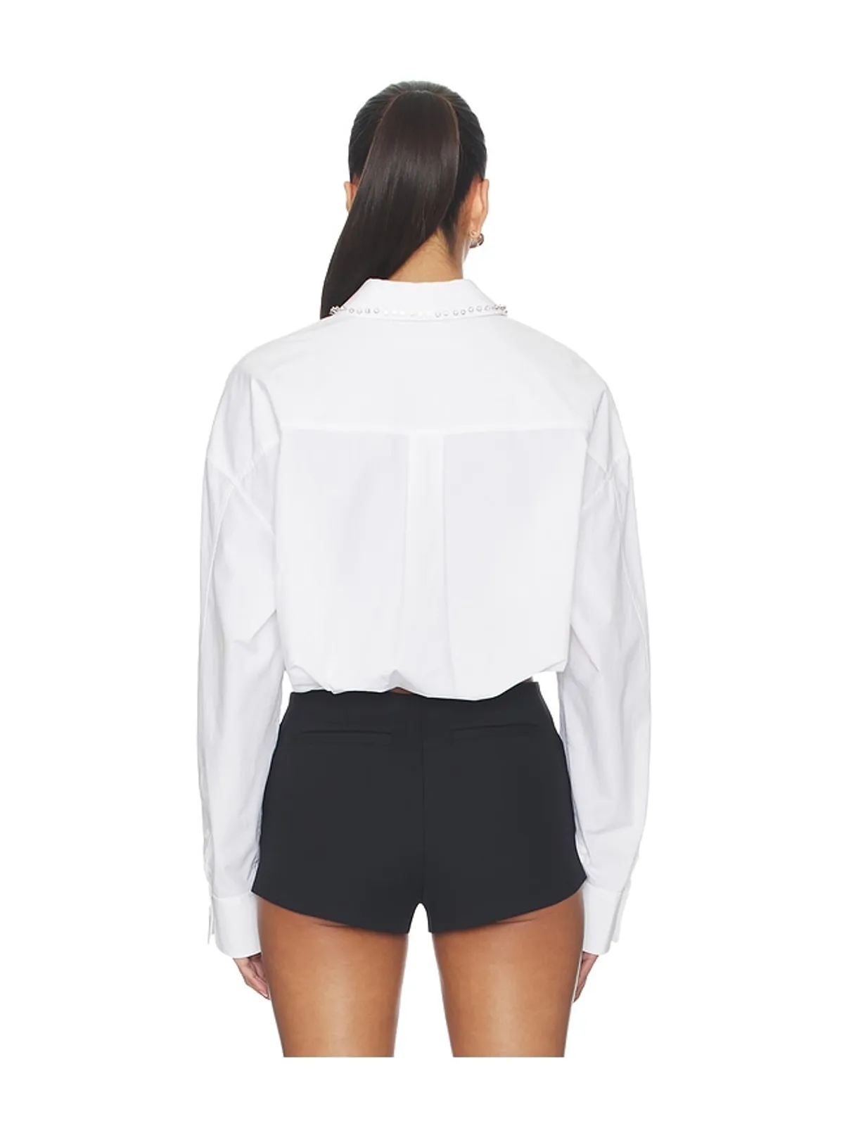 Alexander Wang WRAP WITH CRYSTAL STUD COLLAR シャツ - 画像3