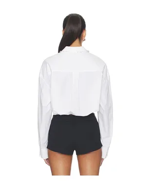Alexander Wang WRAP WITH CRYSTAL STUD COLLAR シャツ - サムネイル3
