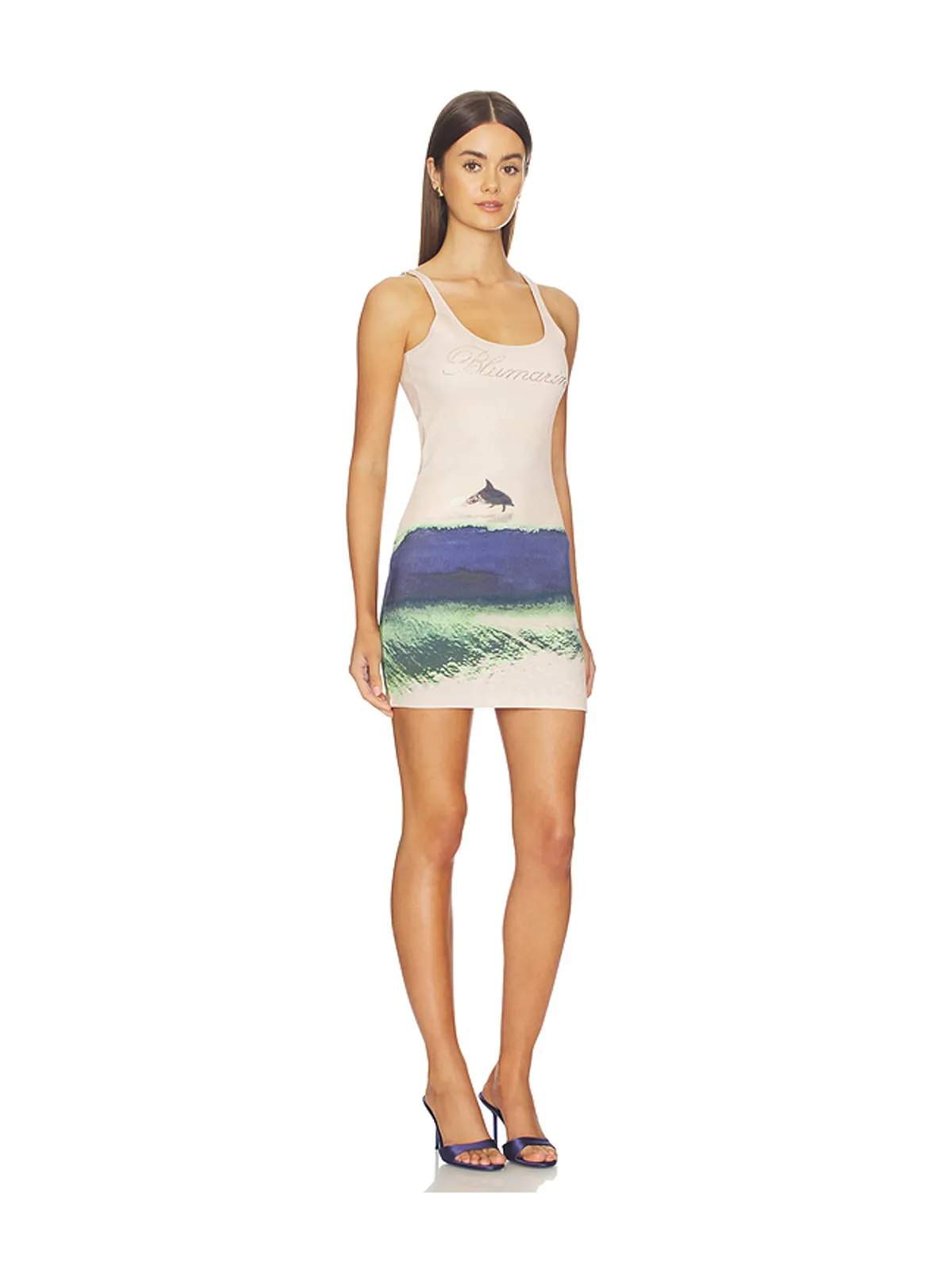 Blumarine PRINT JERSEY ドレス - Tan,Royal. - 画像2