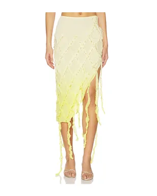 Blumarine EMBROIDERED CREPONNE スカート - White,Yellow. - サムネイル1