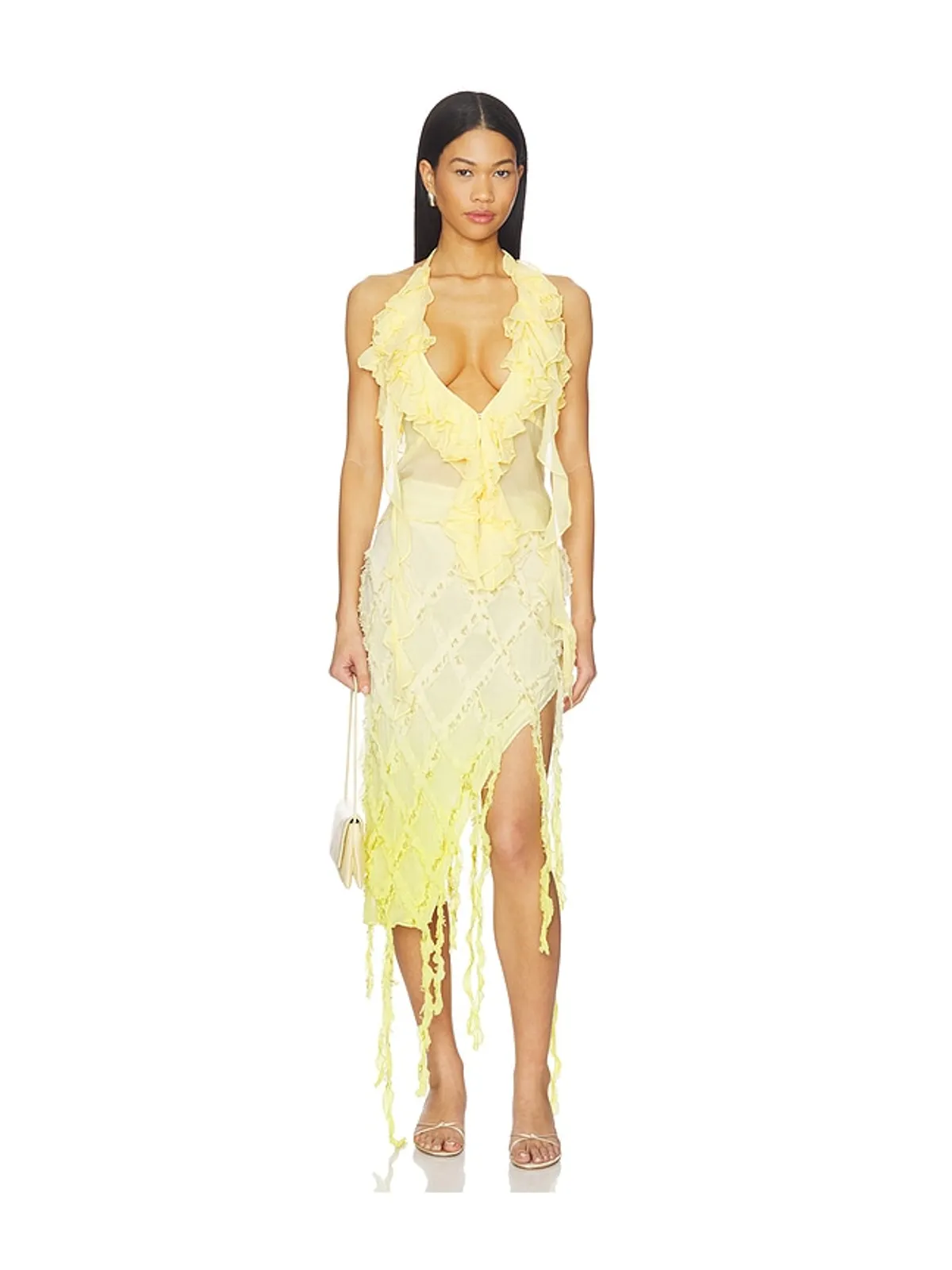 Blumarine EMBROIDERED CREPONNE スカート - White,Yellow. - 画像5
