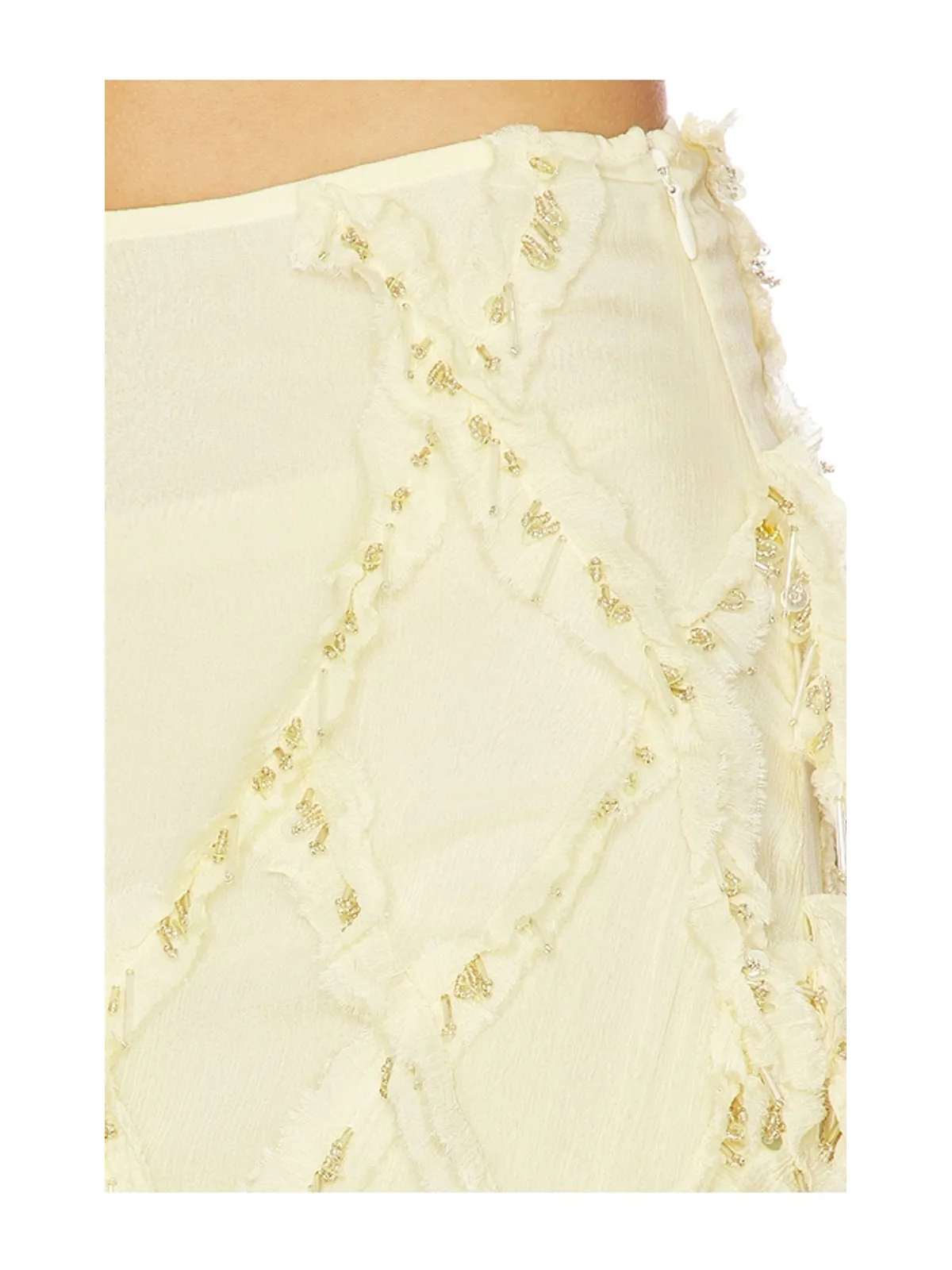 Blumarine EMBROIDERED CREPONNE スカート - White,Yellow. - 画像6