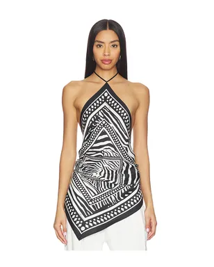 Blumarine PRINT TWILL トップ - Black,White. - サムネイル2