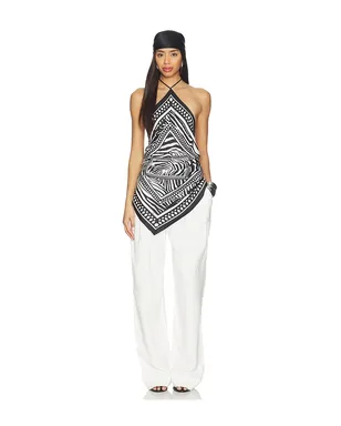 Blumarine PRINT TWILL トップ - Black,White. - サムネイル5