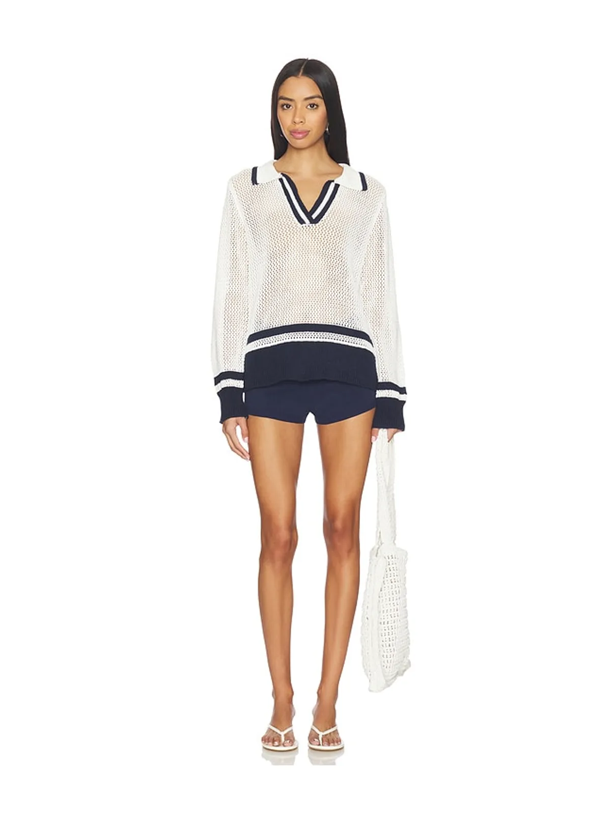 Bobi プルオーバー - White,Navy. - 画像4