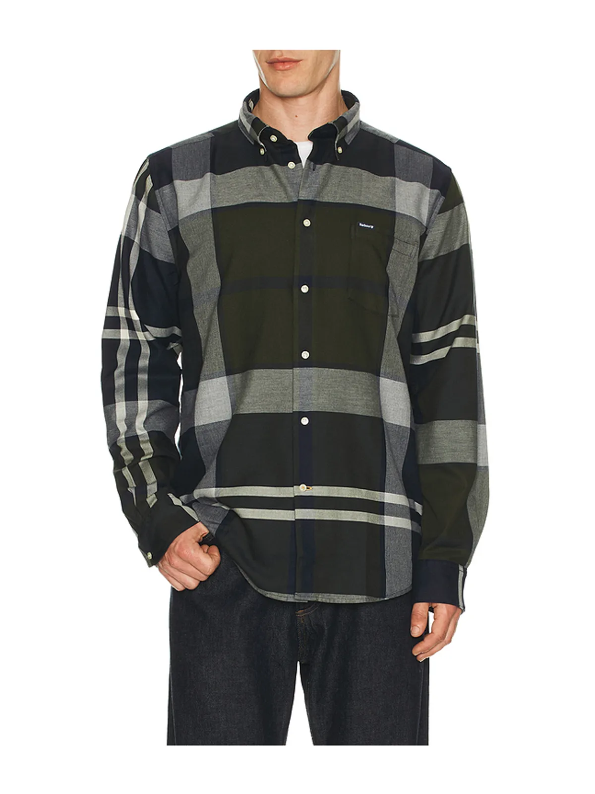 Barbour DUNOON シャツ - Olive,Navy. - 画像1