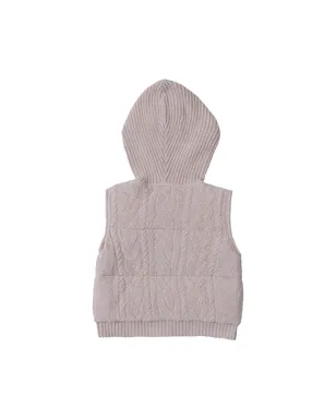 Barefoot Dreams Toddler Cable Puffer Hooded Vest - サムネイル2