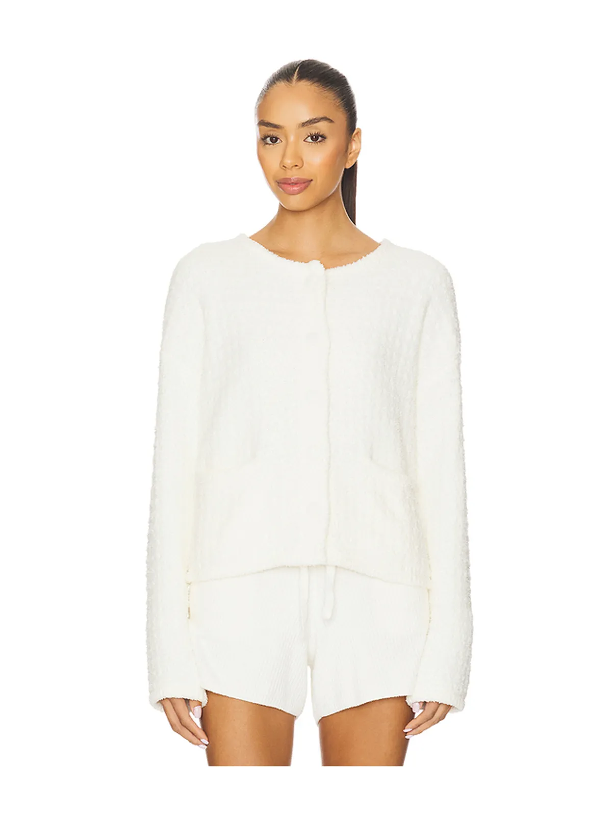 Barefoot Dreams COZYCHIC TEXTURED BUTTON FRONT CARDIGAN コージーシック 質感のあるボタンフロントカーディガン - 画像1