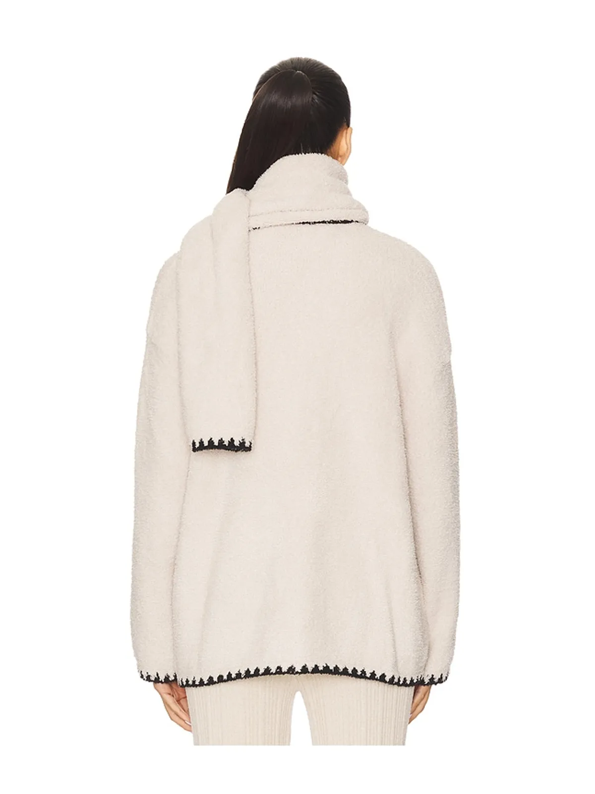Barefoot Dreams COZYCHIC BLANKET STITCH CARDIGAN WITH DETACHABLE SCARF 取り外し可能なスカーフ付き コージーシック ブランケットステッチカーディガン - 画像3