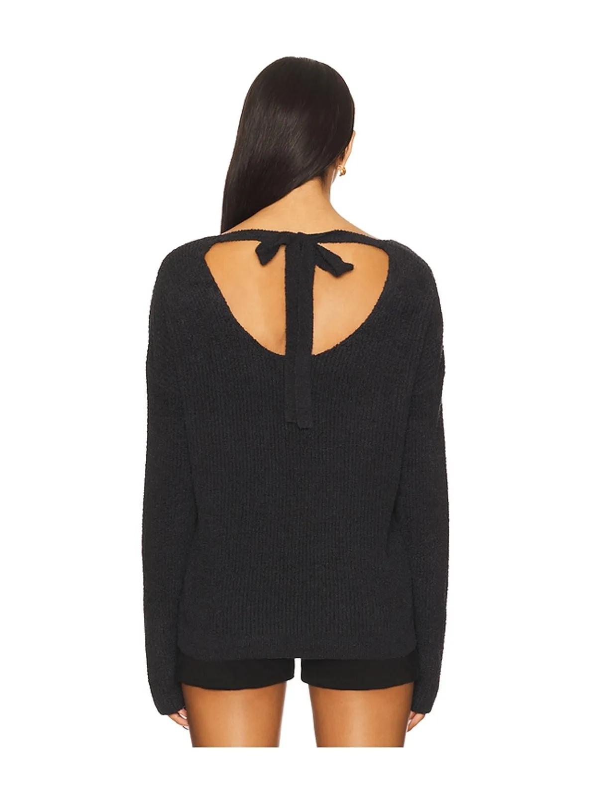 Barefoot Dreams RIBBED V PULLOVER WITH BACK TIE バックリボン付き リブ編みVネックプルオーバー - 画像3