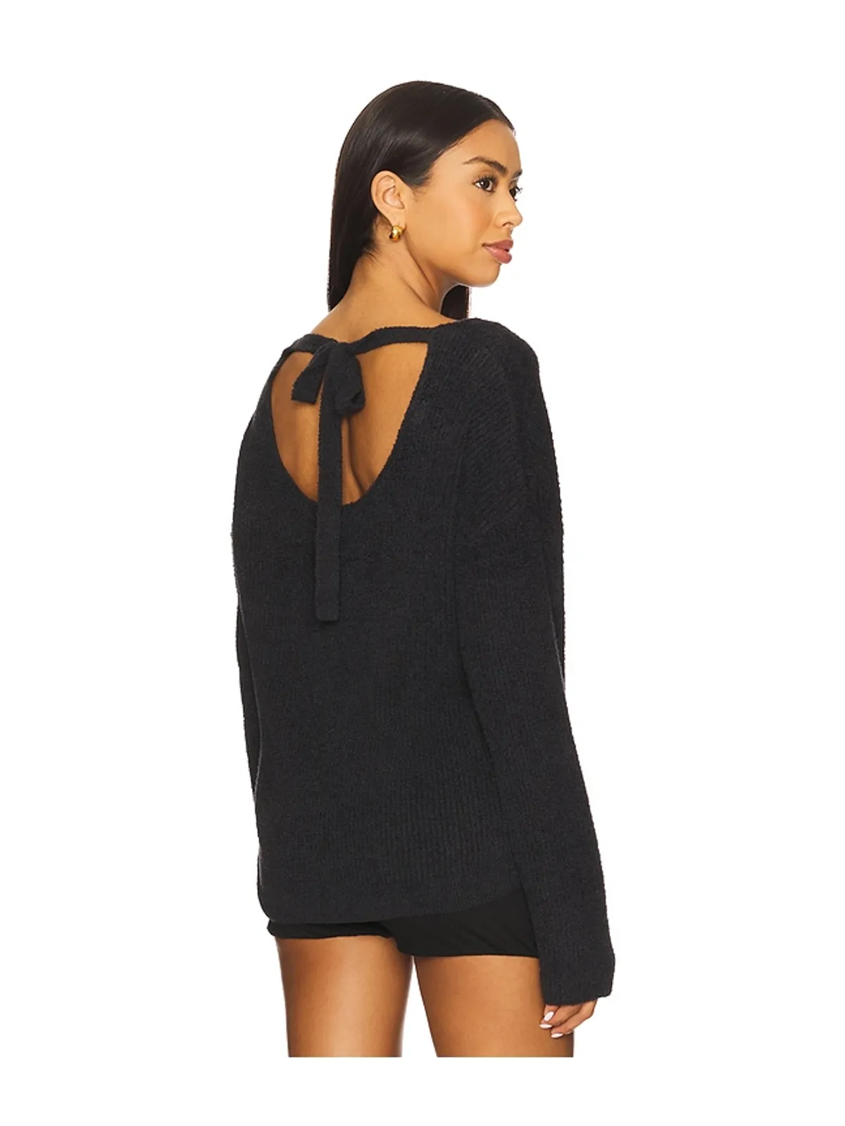 Barefoot Dreams RIBBED V PULLOVER WITH BACK TIE バックリボン付き リブ編みVネックプルオーバー - 画像4