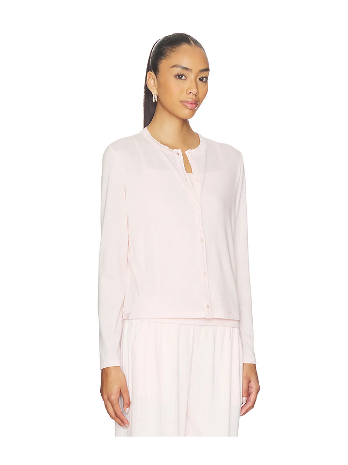 Barefoot Dreams POINTELLE RIB CARDIGAN WITH SCALLOP TRIM カーディガン - 画像2