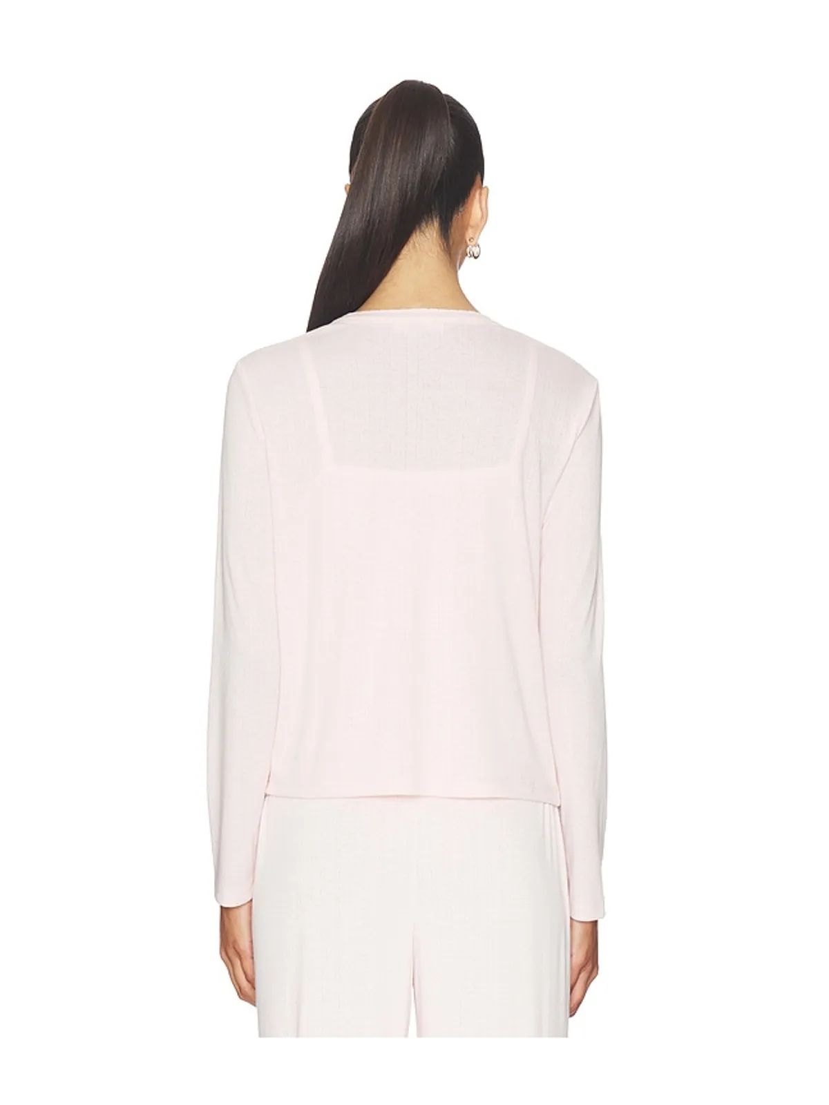 Barefoot Dreams POINTELLE RIB CARDIGAN WITH SCALLOP TRIM カーディガン - 画像3