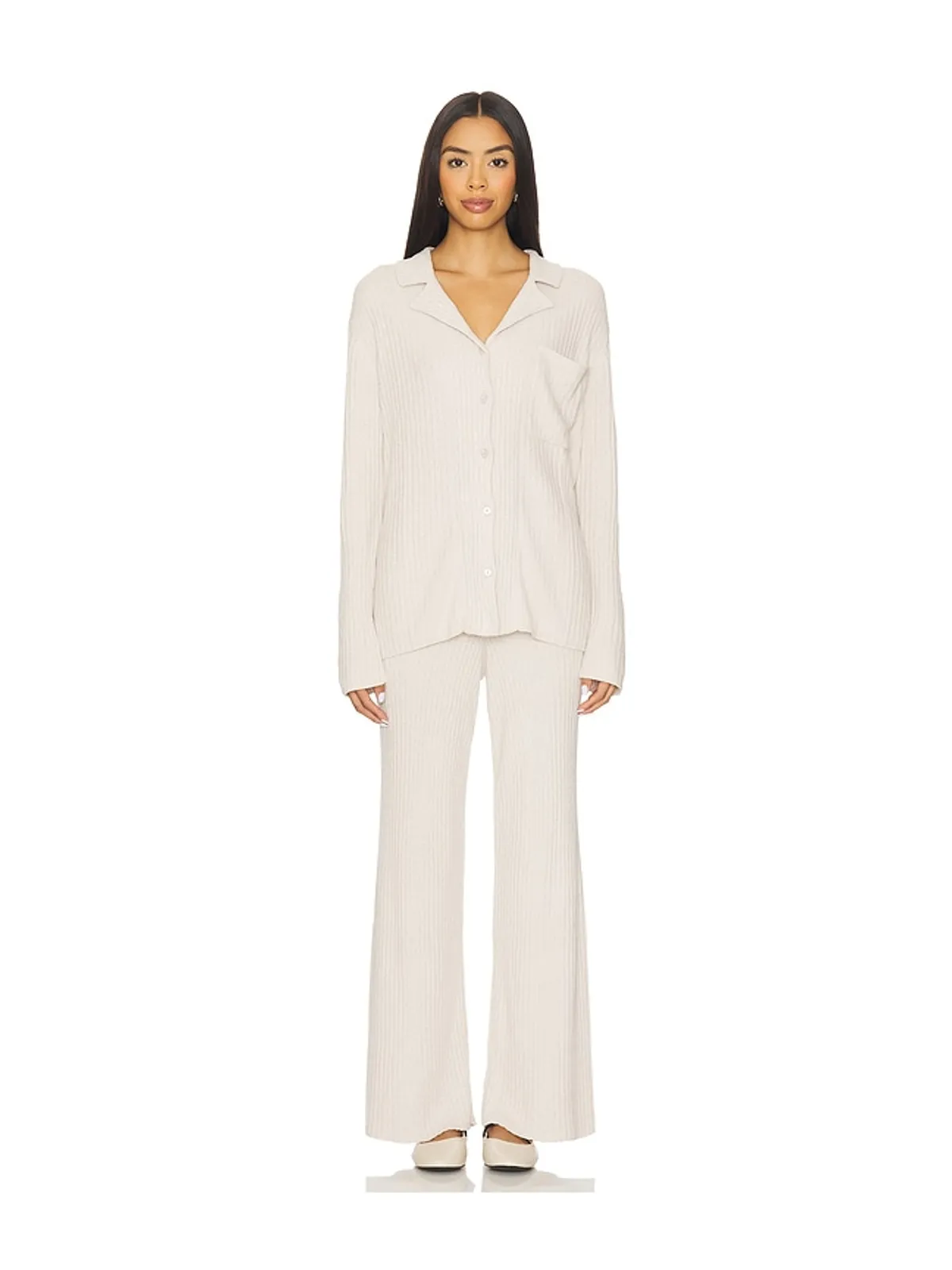 Barefoot Dreams CCUL LUREX RIB WIDE LEG PANT CCUルレックスリブ ワイドレッグパンツ - 画像5