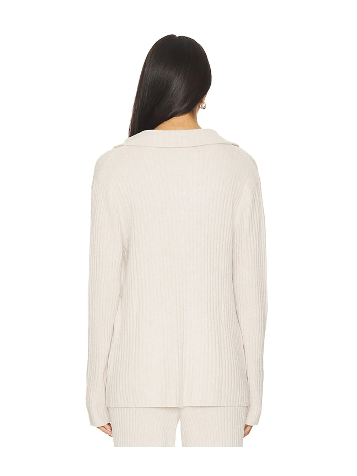 Barefoot Dreams COZYCHIC ULTRA LITE LUREX RIB BUTTON FRONT SHIRT コージーシック 軽量 ルレックスリブボタンフロントシャツ - 画像3