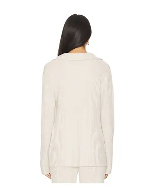 Barefoot Dreams COZYCHIC ULTRA LITE LUREX RIB BUTTON FRONT SHIRT コージーシック 軽量 ルレックスリブボタンフロントシャツ - サムネイル3