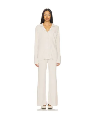Barefoot Dreams COZYCHIC ULTRA LITE LUREX RIB BUTTON FRONT SHIRT コージーシック 軽量 ルレックスリブボタンフロントシャツ - サムネイル4