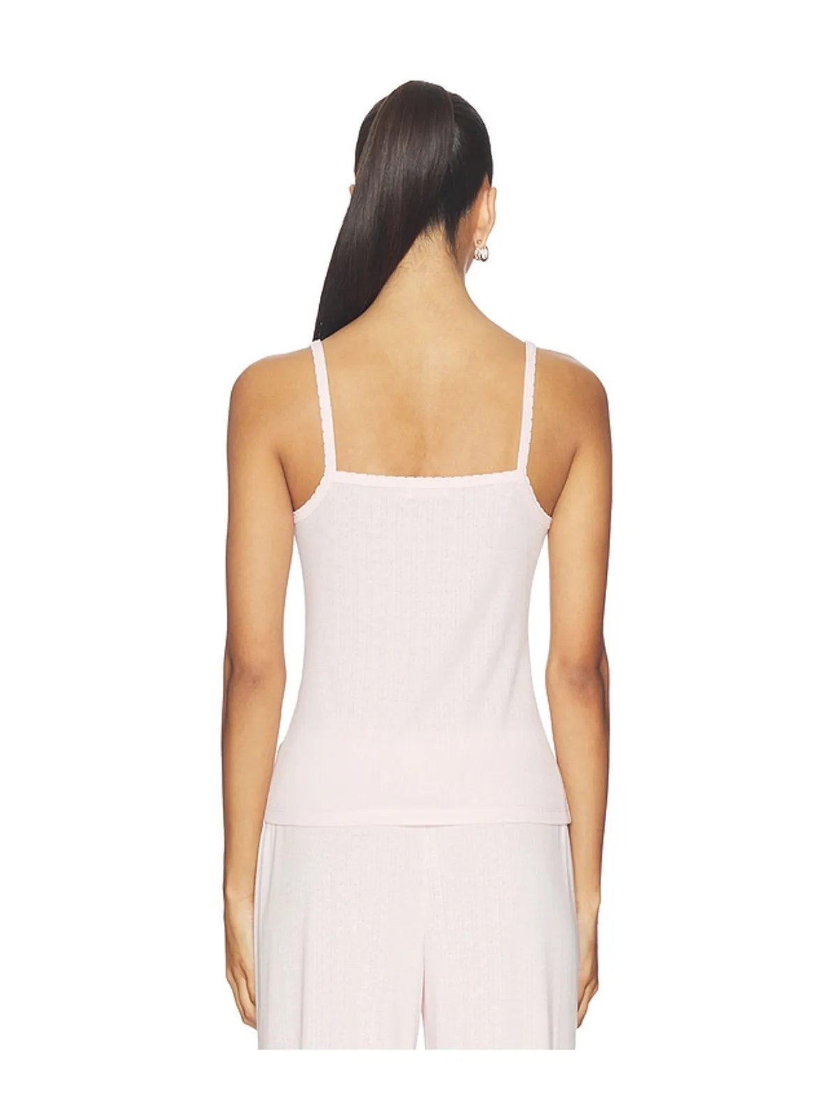 Barefoot Dreams POINTELLE RIB TANK WITH SCALLOP TRIM キャミソール - 画像3