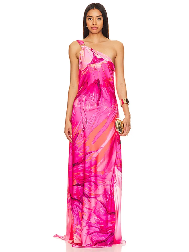 HEMANT AND NANDITA HEMANT AND NANDITA ABIRA ワンショルダーマキシドレスの商品画像
