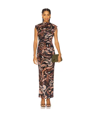 HEMANT AND NANDITA DRESS ミディ丈ドレス - Black,Rust. - サムネイル1