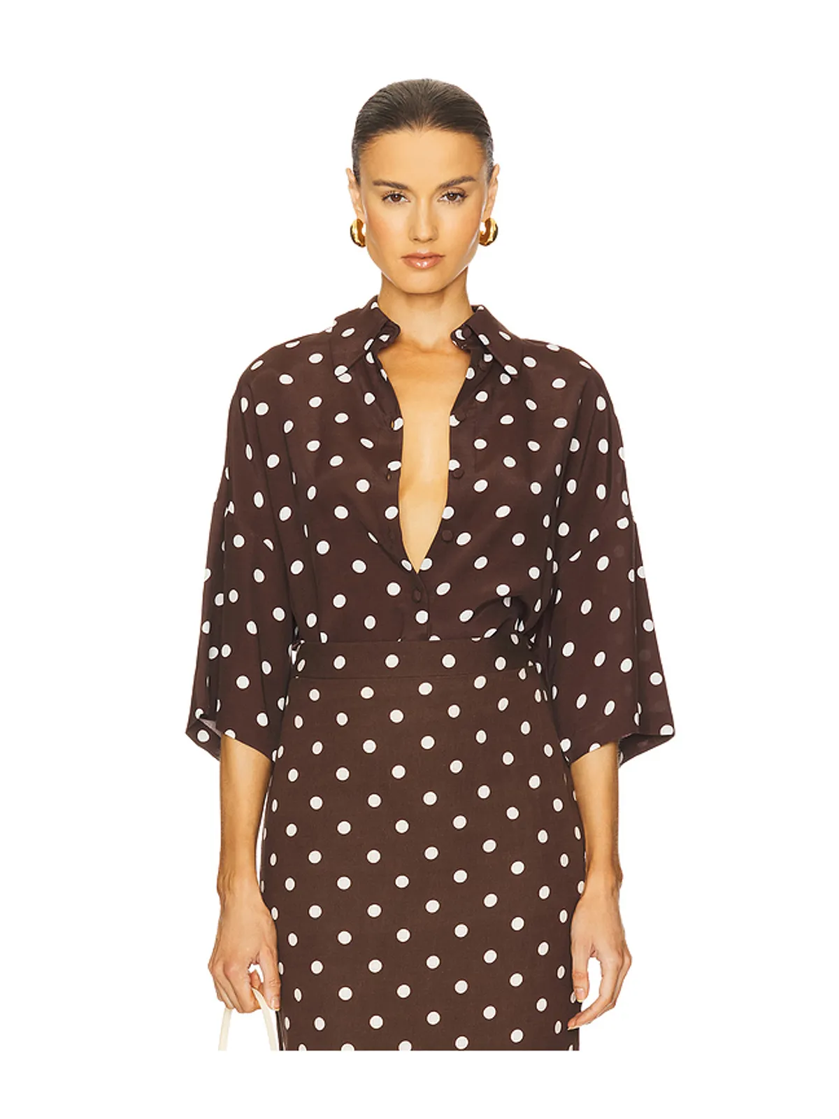 HEMANT AND NANDITA POLKA DOT オーバーサイズシャツ - 画像1