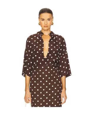 HEMANT AND NANDITA POLKA DOT オーバーサイズシャツ - サムネイル1