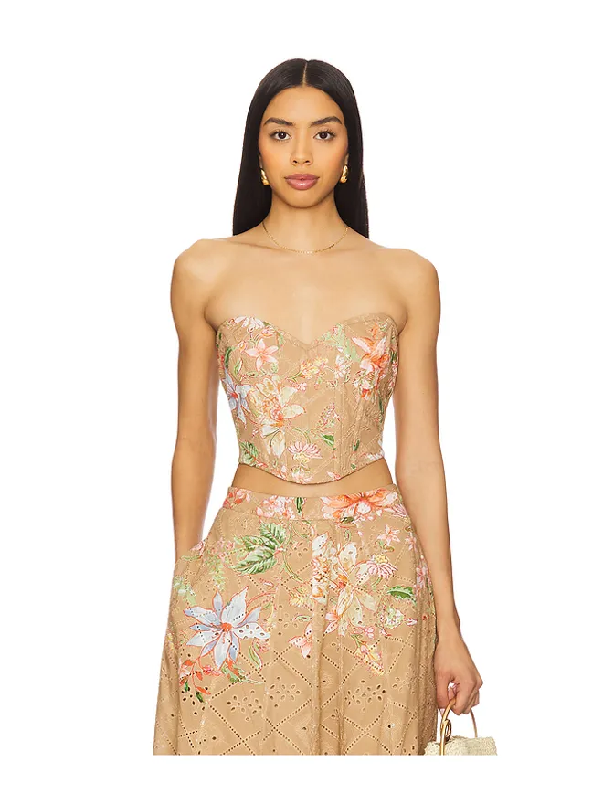 HEMANT AND NANDITA HEMANT AND NANDITA コルセットトップ - Tan,Neutral.の商品画像