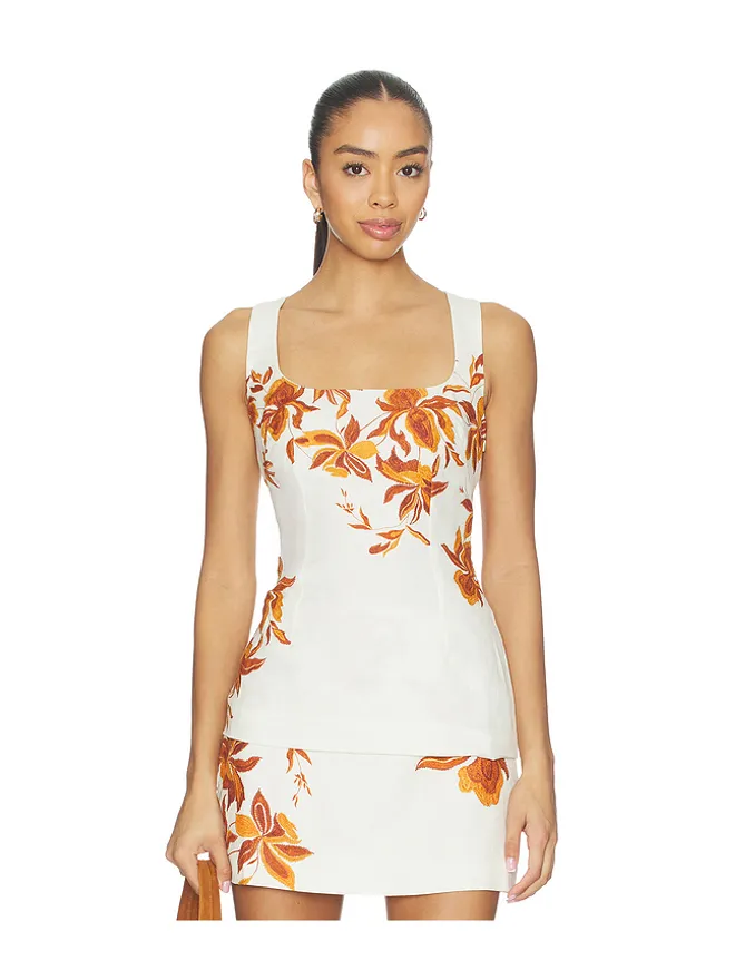 HEMANT AND NANDITA HEMANT AND NANDITA TOP トップ - Ivory, Orange.の商品画像