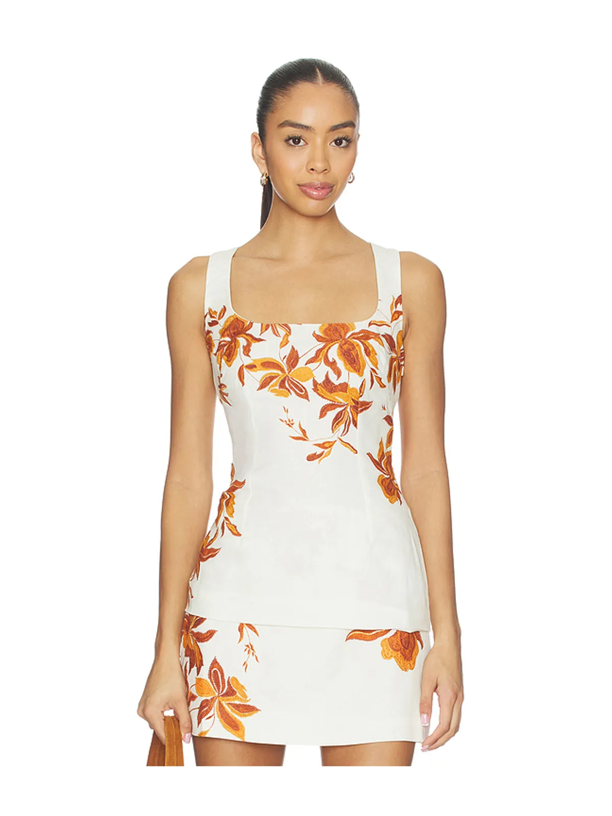HEMANT AND NANDITA TOP トップ - Ivory, Orange. - 画像1
