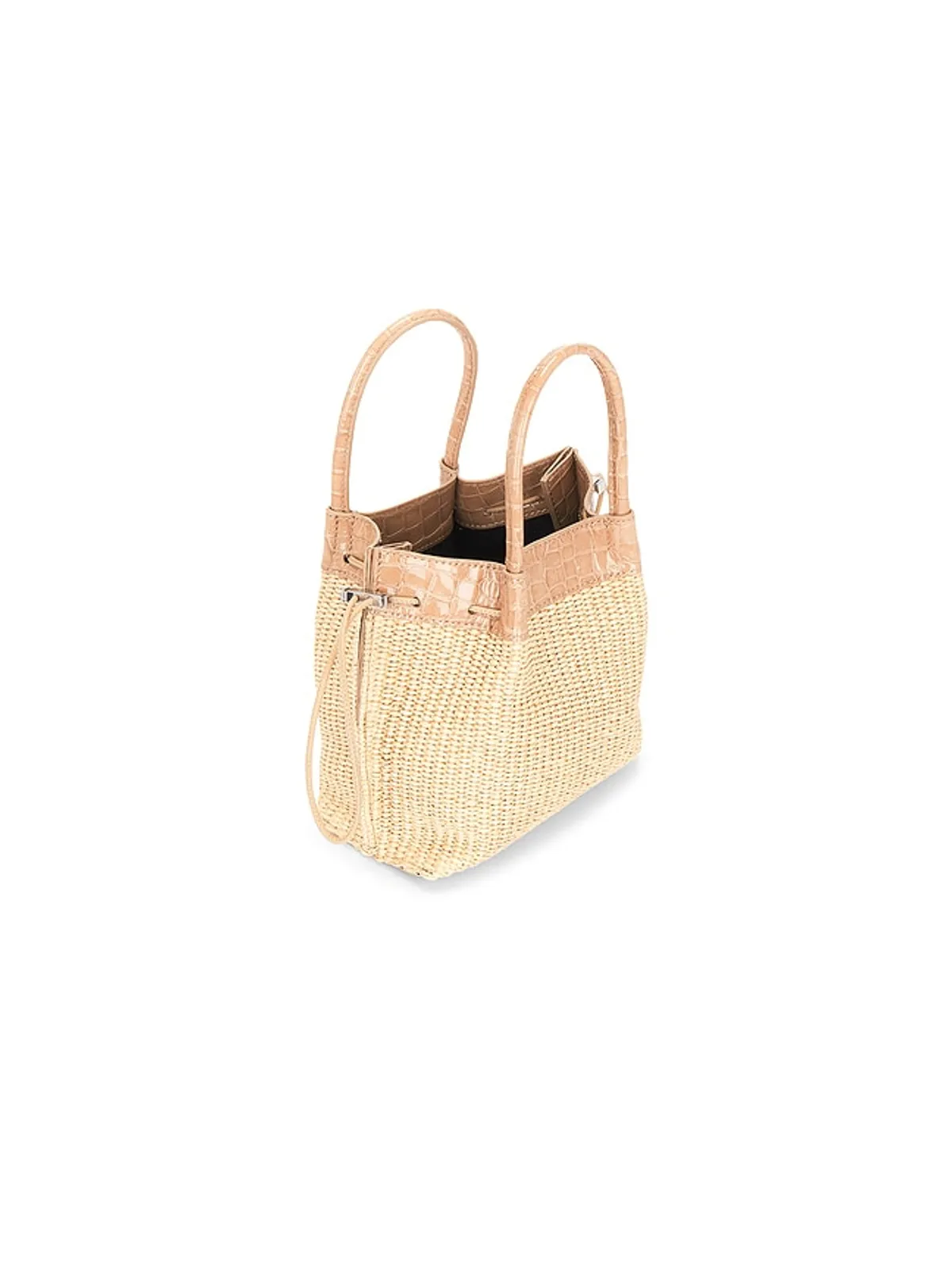 BY FAR BABY KAYLA RAFFIA & CROCO EMBOSSED バッグ - 画像5