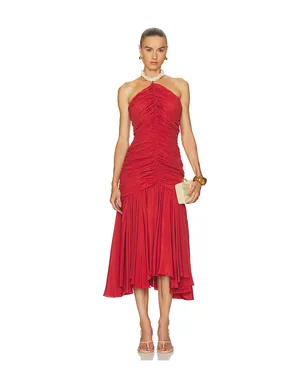 BALMAIN SHELL DETAIL DRAPED CREPE LONG ドレス - サムネイル1