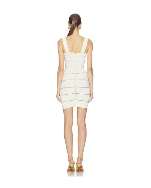 BALMAIN THIN STRAPS STRIPES VISCOSE KNIT ドレス - サムネイル3