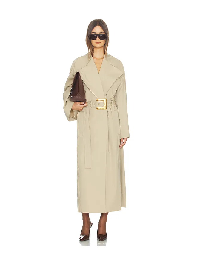BALMAIN BALMAIN BELTED GABARDINE LONG トレンチの商品画像
