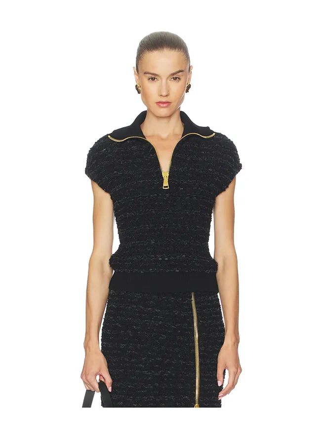 BALMAIN BALMAIN ZIPPED ショートスリーブトップの商品画像