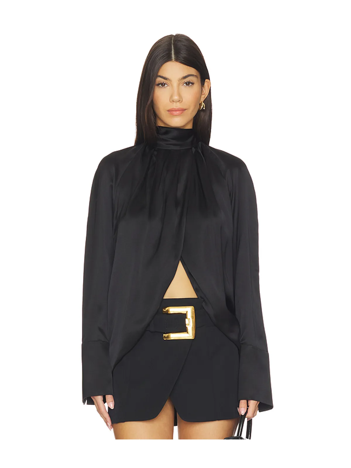BALMAIN DRAPPED SILK ブラウス - 画像1