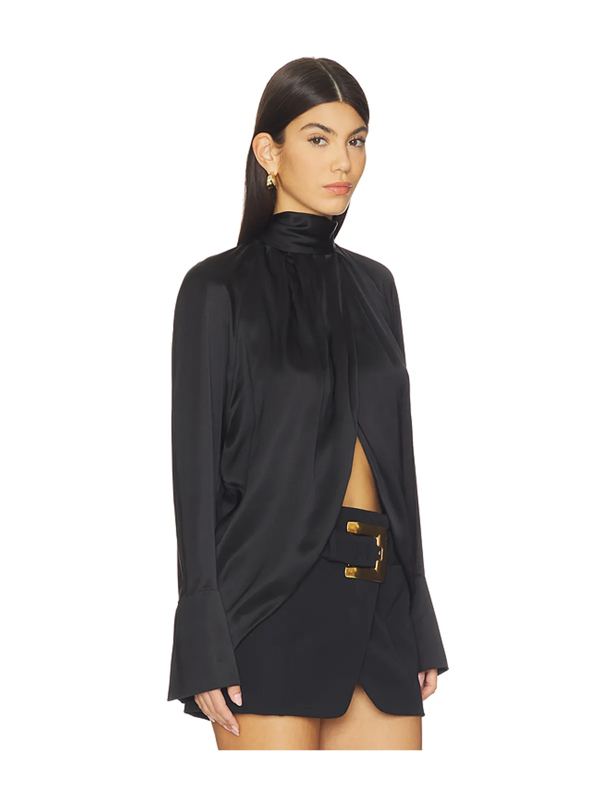 BALMAIN DRAPPED SILK ブラウス - 画像2
